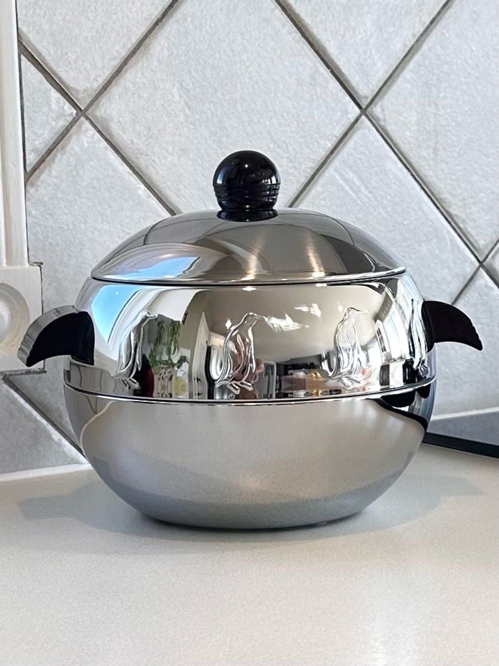 Vintage West Bend Penguin Hot Cold Server MCM Chrome Bakelite USA 1940s